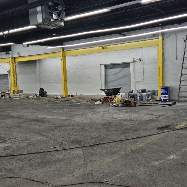 epoxy flooring warehouse before